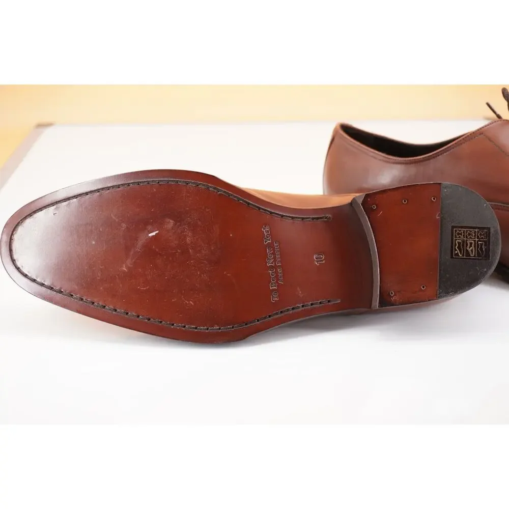 To Boot New York Men's Brown Leather Aidan Cap Toe Oxfords Size 10 D Shoe $395